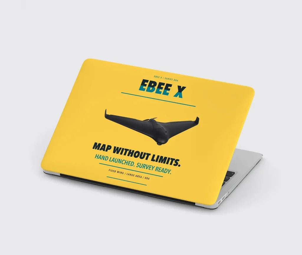 AgEagle eBee X design on yellow MacBook case