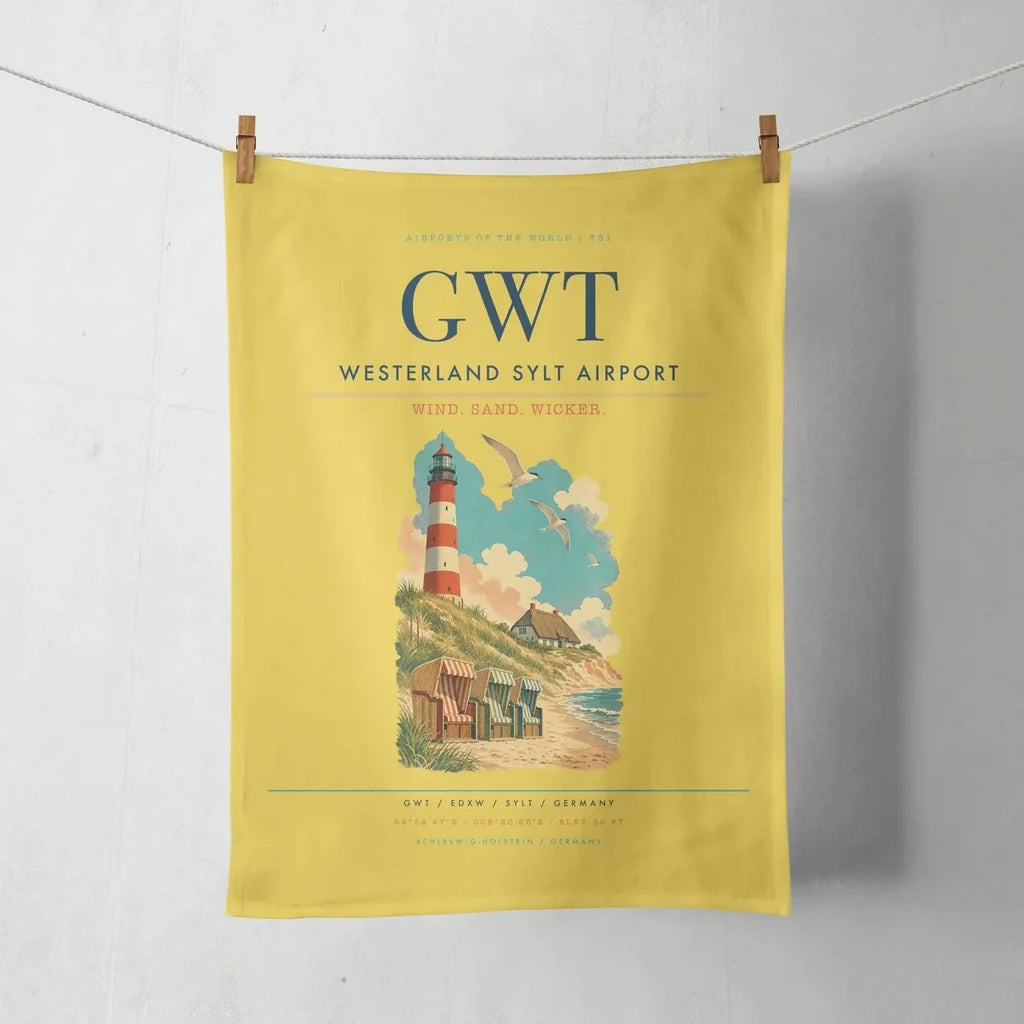 Westerland Sylt Airport (GWT) design on yellow towel