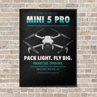 Thumbnail for DJI Mini 5 Pro vertical canvas print - framed - black background