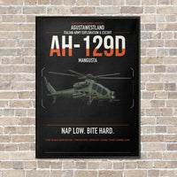 Thumbnail for AgustaWestland AH-129D Mangusta vertical canvas print - framed - black background