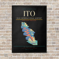 Thumbnail for Hilo International Airport ITO vertical canvas print - framed - black background