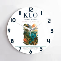 Thumbnail for Kuopio Airport (KUO) design on white no frame wall clock