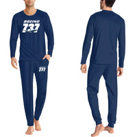 Thumbnail for Super Boeing 737+Text men pajamas - Dark Blue
