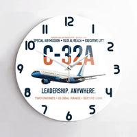 Thumbnail for C-32A Air Force Two Global Reach design on white no frame wall clock