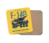 Thumbnail for F-14D Tomcat design on yellow 1 piece coaster