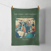 Thumbnail for VINTAGE G4467 - The Wide Cabin Mockup - Designed Towels design on darkgreen