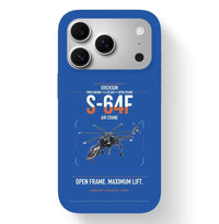 Thumbnail for Erickson S-64F Air Crane design on blue magsafe iphone case, for iPhone 17 Pro