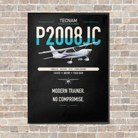Thumbnail for Tecnam P2008JC NG vertical canvas print - framed - black background