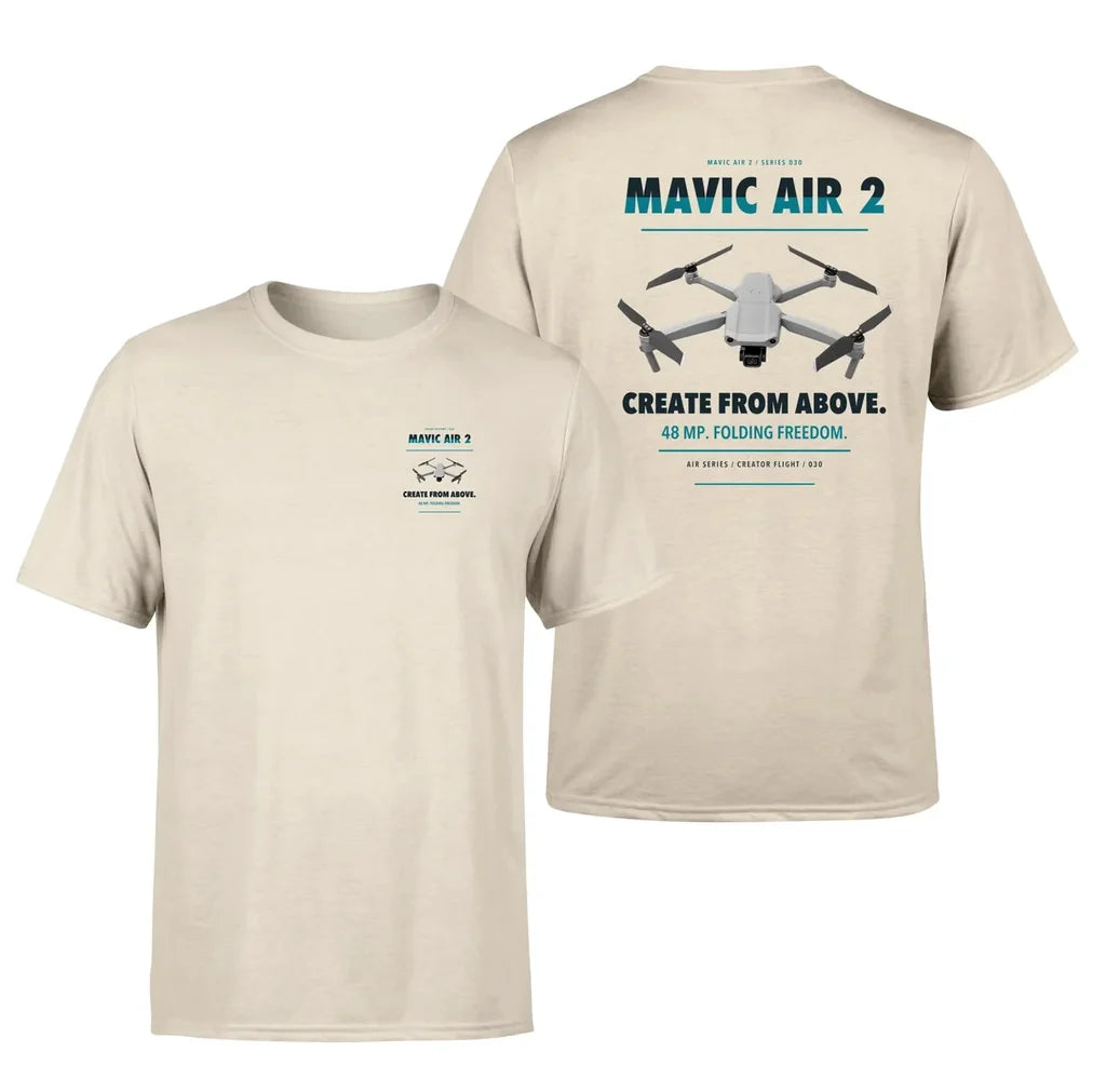 DJI Mavic Air 2 design on beige t shirt