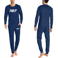 Thumbnail for Boeing 787 Flat Text men pajamas - Dark Blue