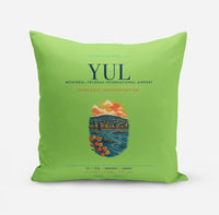 Thumbnail for Montréal–Trudeau International Airport (YUL) design on light green pillow