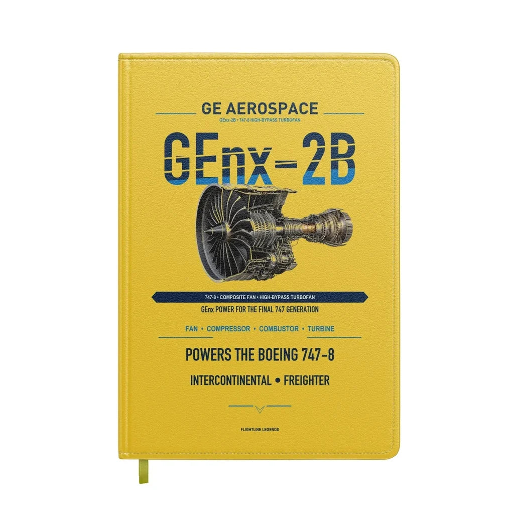 GEnx-2B design on yellow notebook