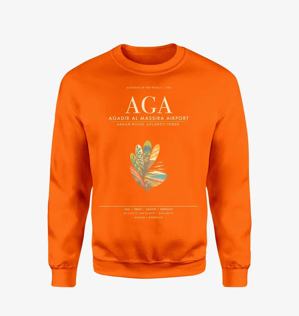 Agadir Al Massira Airport AGA Sweatshirt - Orange