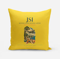 Thumbnail for Skiathos Island National Airport (JSI) design on yellow pillow