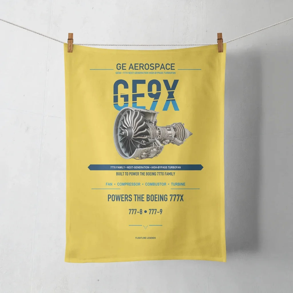 GE9X design on yellow towel