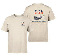 Thumbnail for C-2A Greyhound design on beige double-side t-shirt, double-side print