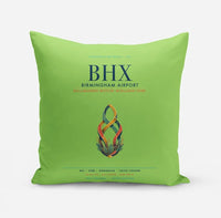 Thumbnail for Birmingham Airport (BHX) design on light green pillow