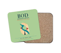 Thumbnail for Bordeaux Airport (BOD) design on light green 1 piece coaster