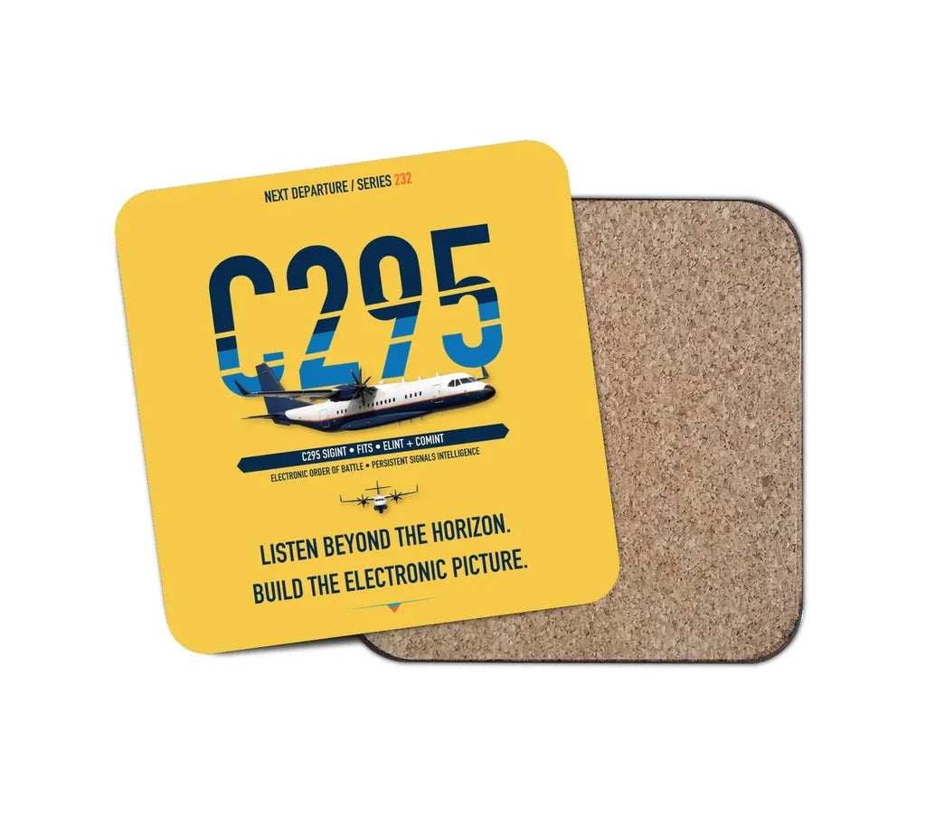 Airbus C295 SIGINT design on yellow 1 piece coaster