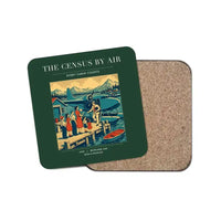 Thumbnail for The Census By Air - Designed Coasters design on dark green 1-piece