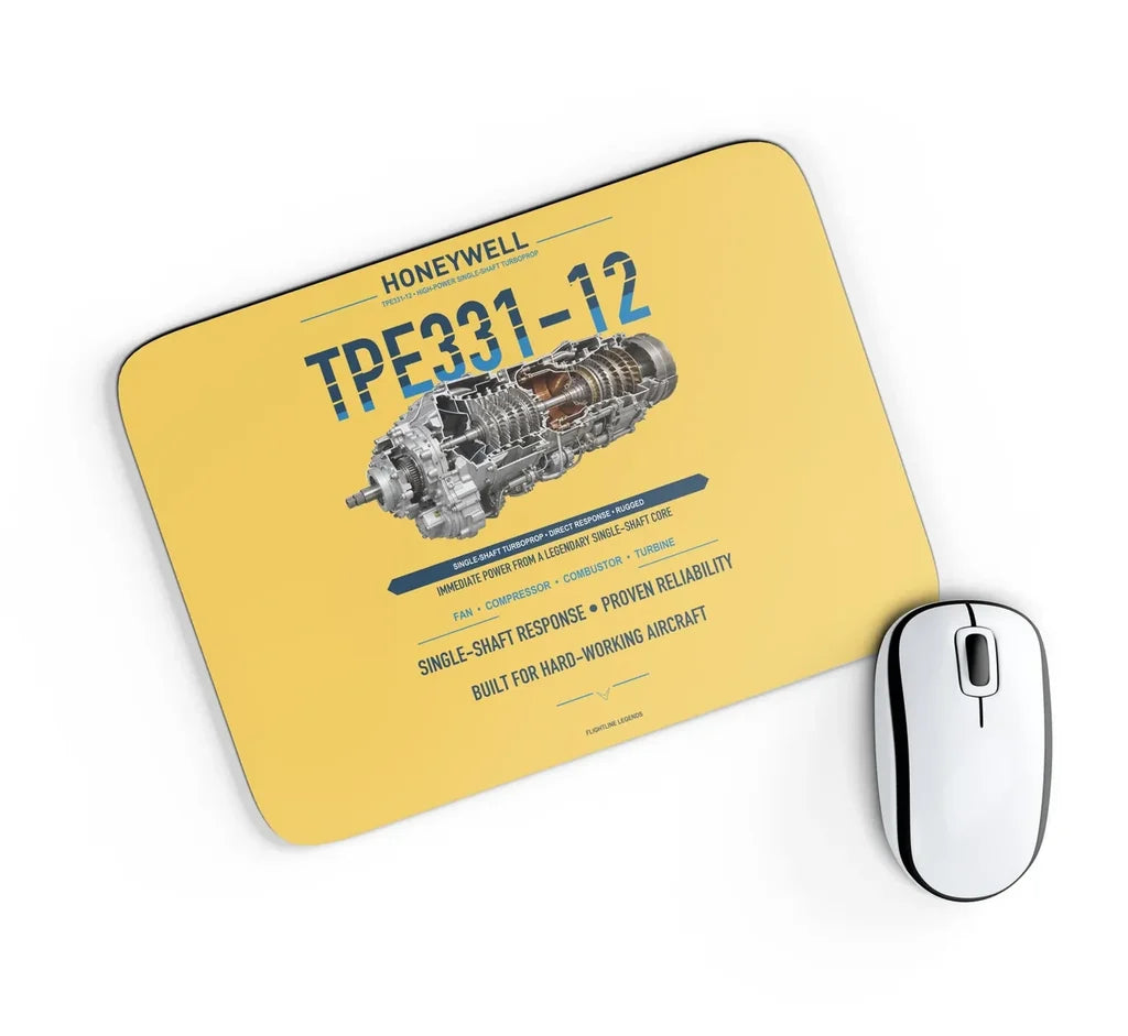 TPE331-12 design on yellow rectangle mouse pad