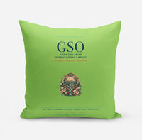 Thumbnail for Piedmont Triad International Airport (GSO) design on light green pillow