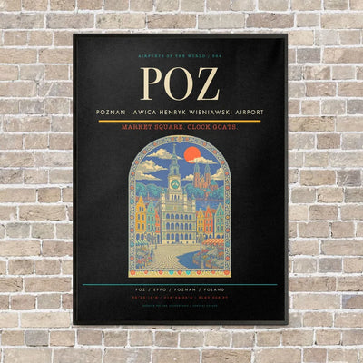 Poznan - awica Henryk Wieniawski Airport POZ - Canvas Framed - Black