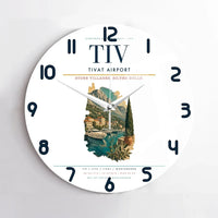 Thumbnail for Tivat Airport (TIV) design on white no frame wall clock