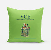 Thumbnail for Venice Marco Polo Airport (VCE) design on light green pillow