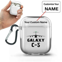 Thumbnail for Military Transport Airplane C 5 AirPods transparent case - With Buckle +Name