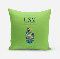 Thumbnail for Samui Airport Koh Samui (USM) design on light green pillow