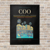 Thumbnail for Cadjehoun Airport COO — Cotonou vertical canvas print - framed - black background