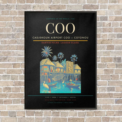 Cadjehoun Airport COO — Cotonou vertical canvas print - framed - black background