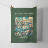 Thumbnail for VINTAGE G4005 - The Seaplane Trials - Designed Towels design on darkgreen