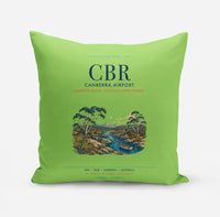 Thumbnail for Canberra Airport (CBR) design on light green pillow
