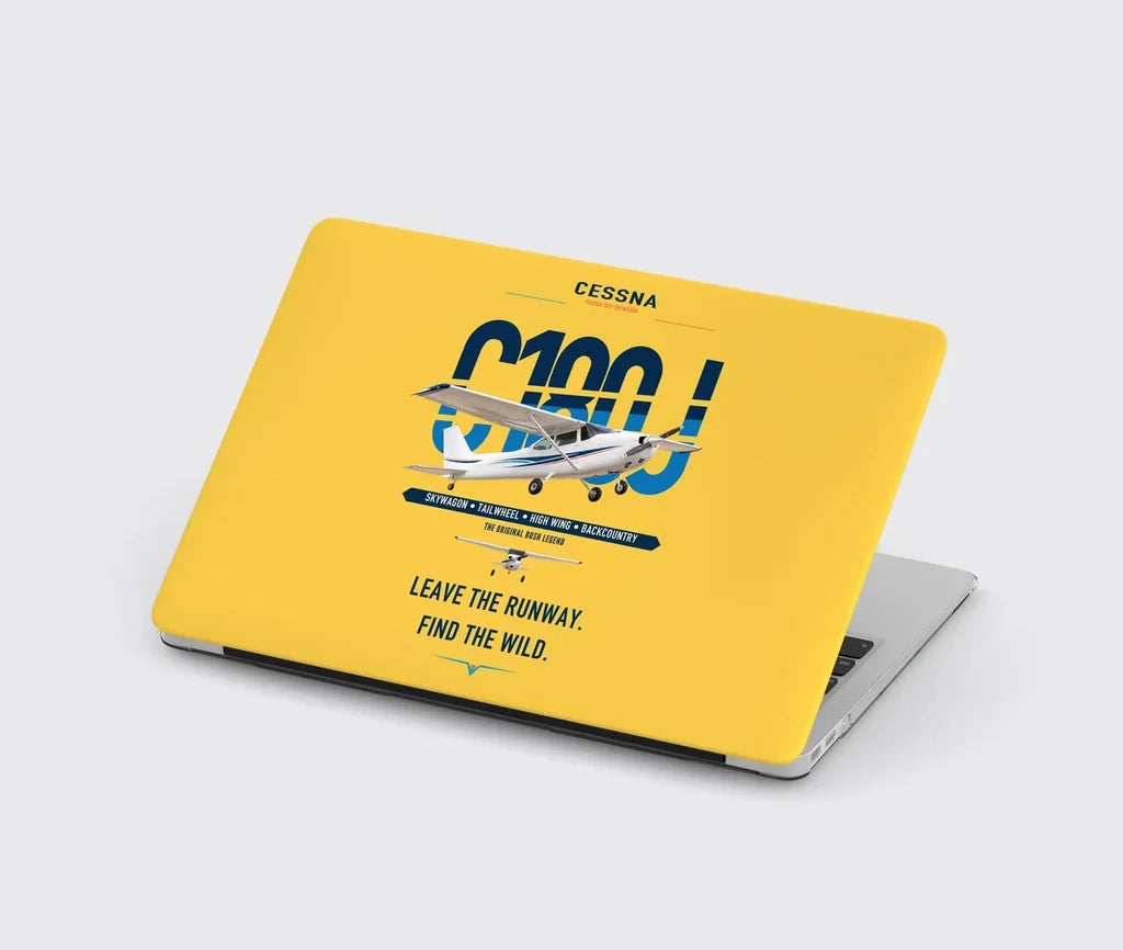 Cessna 180J Skywagon design on yellow MacBook case