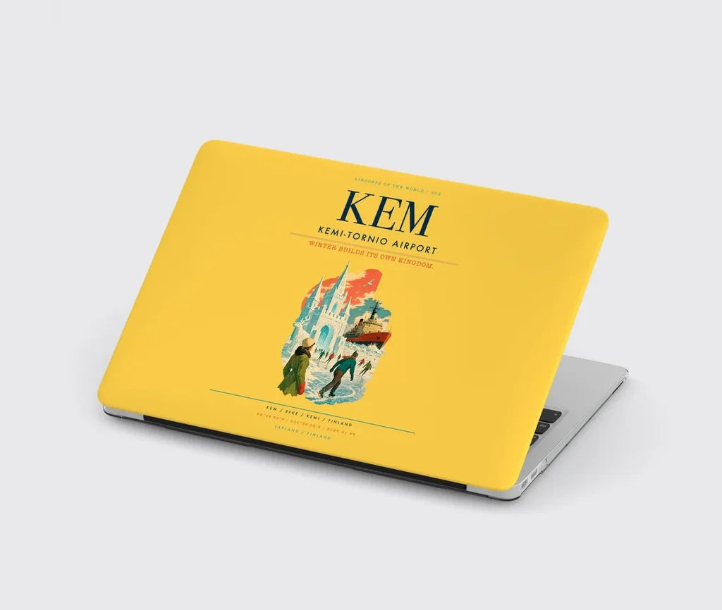 Kemi-Tornio Airport (KEM) design on yellow MacBook case