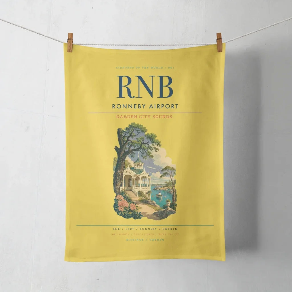 Ronneby Airport (RNB) design on yellow towel