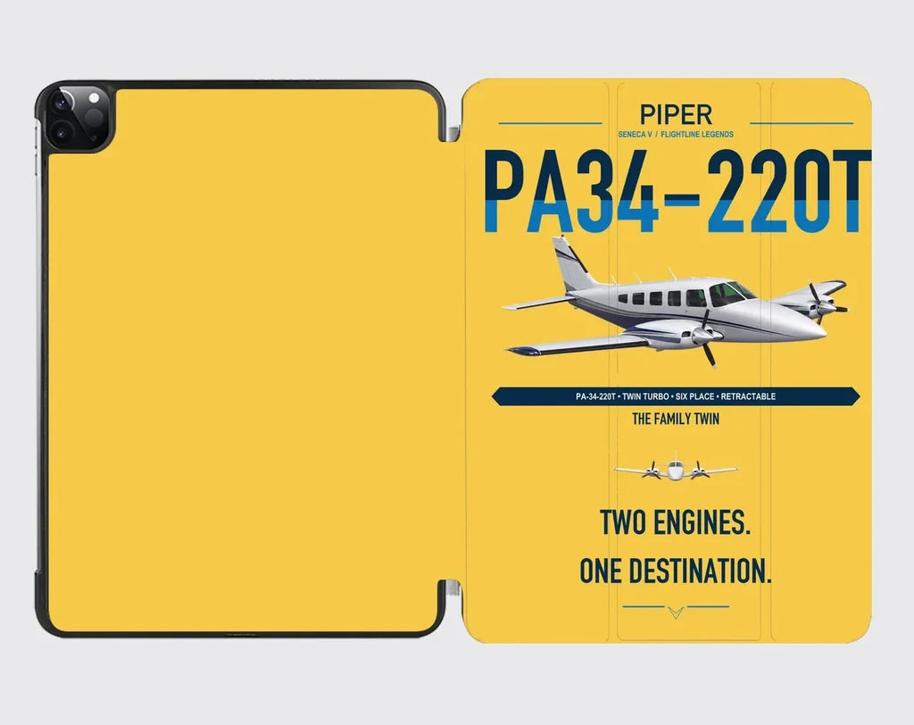Piper PA-34-220T Seneca V design on yellow ipad tablet case