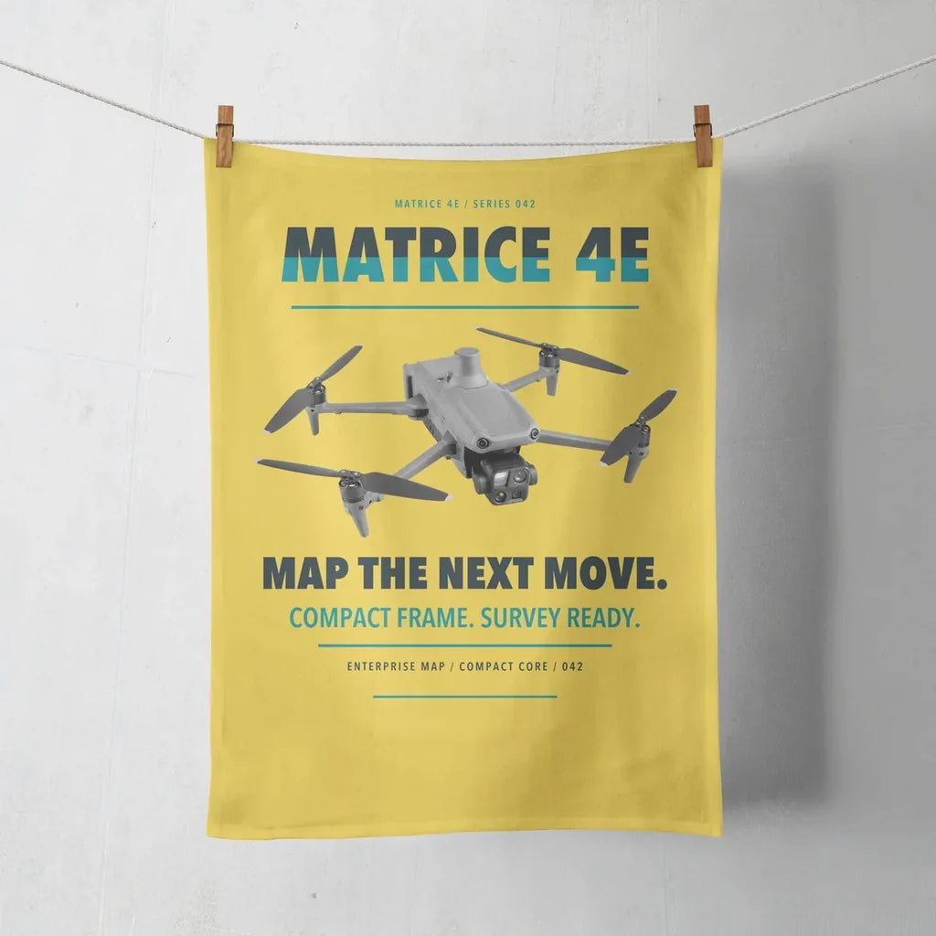 DJI Matrice 4E design on yellow towel