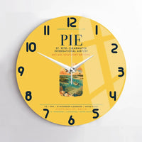 Thumbnail for St. Pete–Clearwater International Airport (PIE) design on yellow no frame wall clock