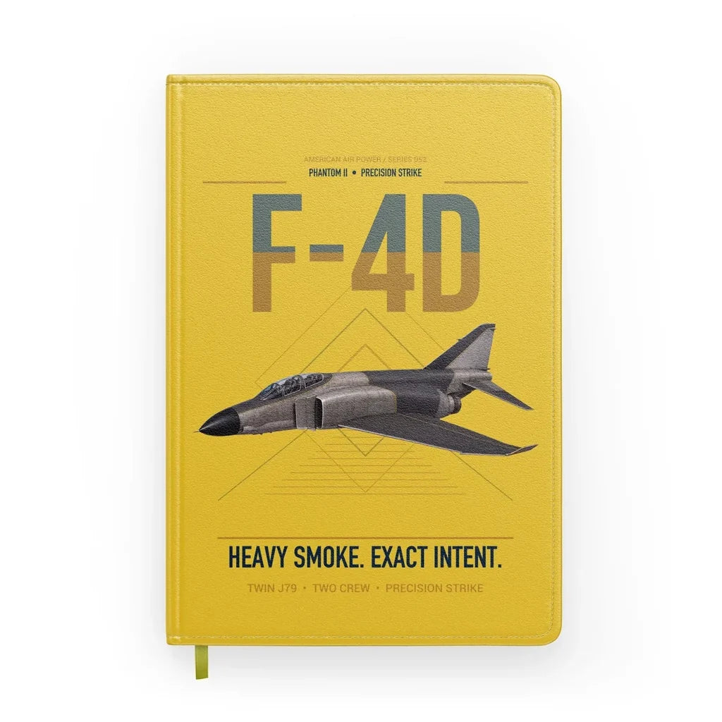 F-4D Phantom II design on yellow notebook