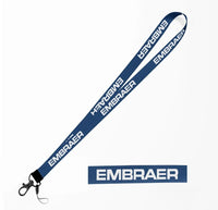Thumbnail for Embraer & Text lanyard and ID holder in dark blue