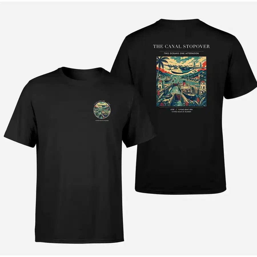 VINTAGE G4077 - The Canal Stopover - Double-Side T-Shirt design on black double side t shirt