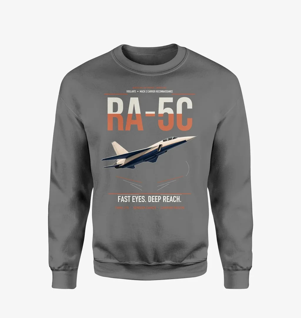 RA-5C Vigilante design on gray sweatshirt