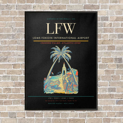 Lome-Tokoin International Airport LFW vertical canvas print - framed - black background