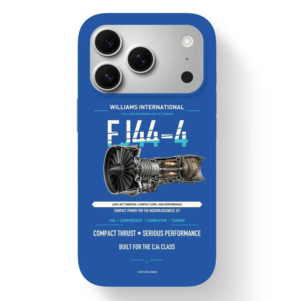 FJ44-4 Case design on blue iphone case