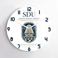 Thumbnail for Santos Dumont Airport (SDU) design on white no frame wall clock