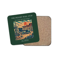 Thumbnail for The Desert Mail Stop - Designed Coasters design on dark green 1-piece