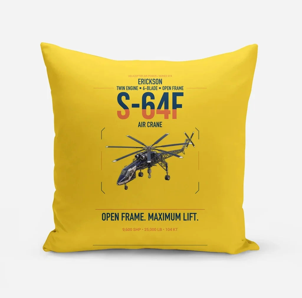 Erickson S-64F Air Crane design on yellow pillow